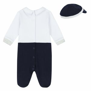 Baby Boys Navy & White Babygrow Set