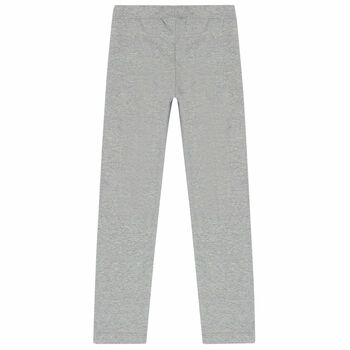 Girls Grey Logo Leggings