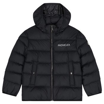 Boys Black Logo Padded Jacket