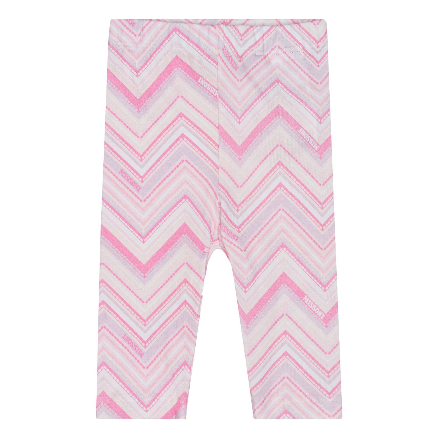 Younger Girls White & Pink Zig Zag Leggings, 1, hi-res image number null