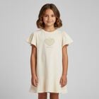 Girls Gold Logo Heart Dress, 1, hi-res