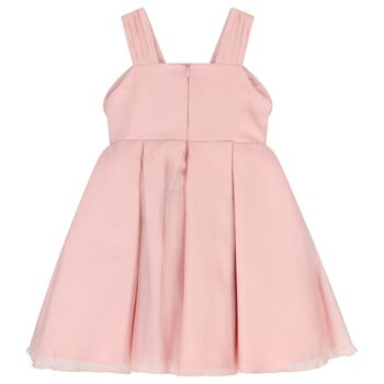 Girls Pink Flower Organza Dress