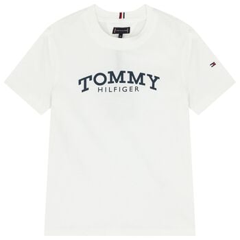 تيشيرت اولاد بالشعار باللون الابيض 