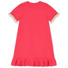 Girls Pink Logo Dress, 1, hi-res