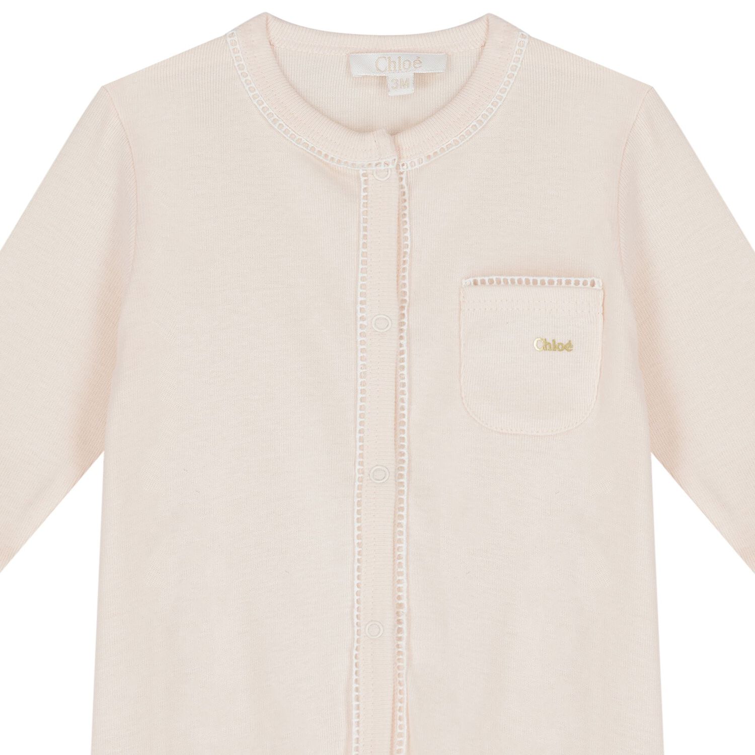 طقم بنات هدايا أفرول بالشعار باللون الوردي, 1, hi-res