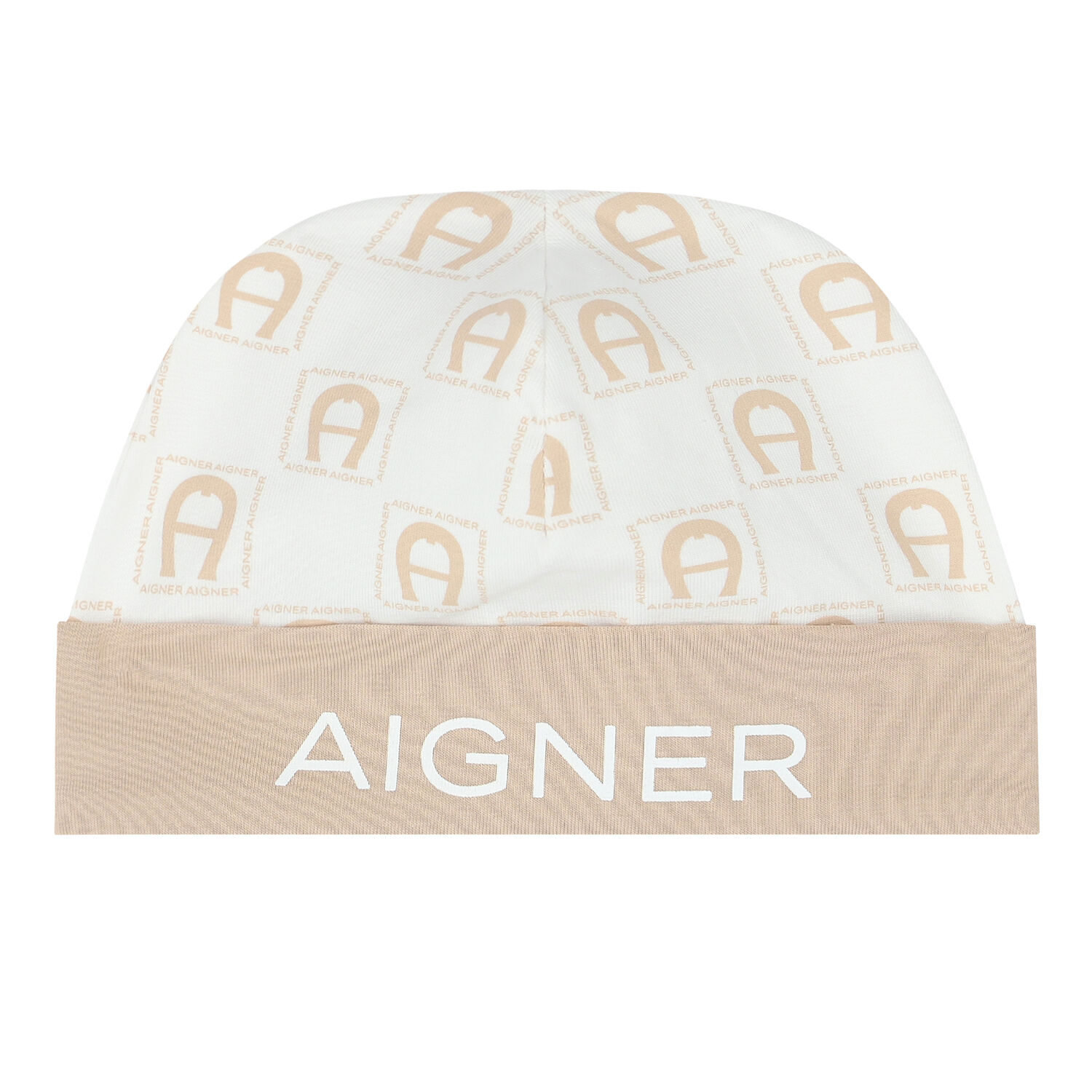 Baby Boys Beige & White Logo Babygrow Set, 1, hi-res