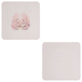 لفافة الموسلين للبنات بطبعة أرنب باللون الوردي ( قطعتين )
