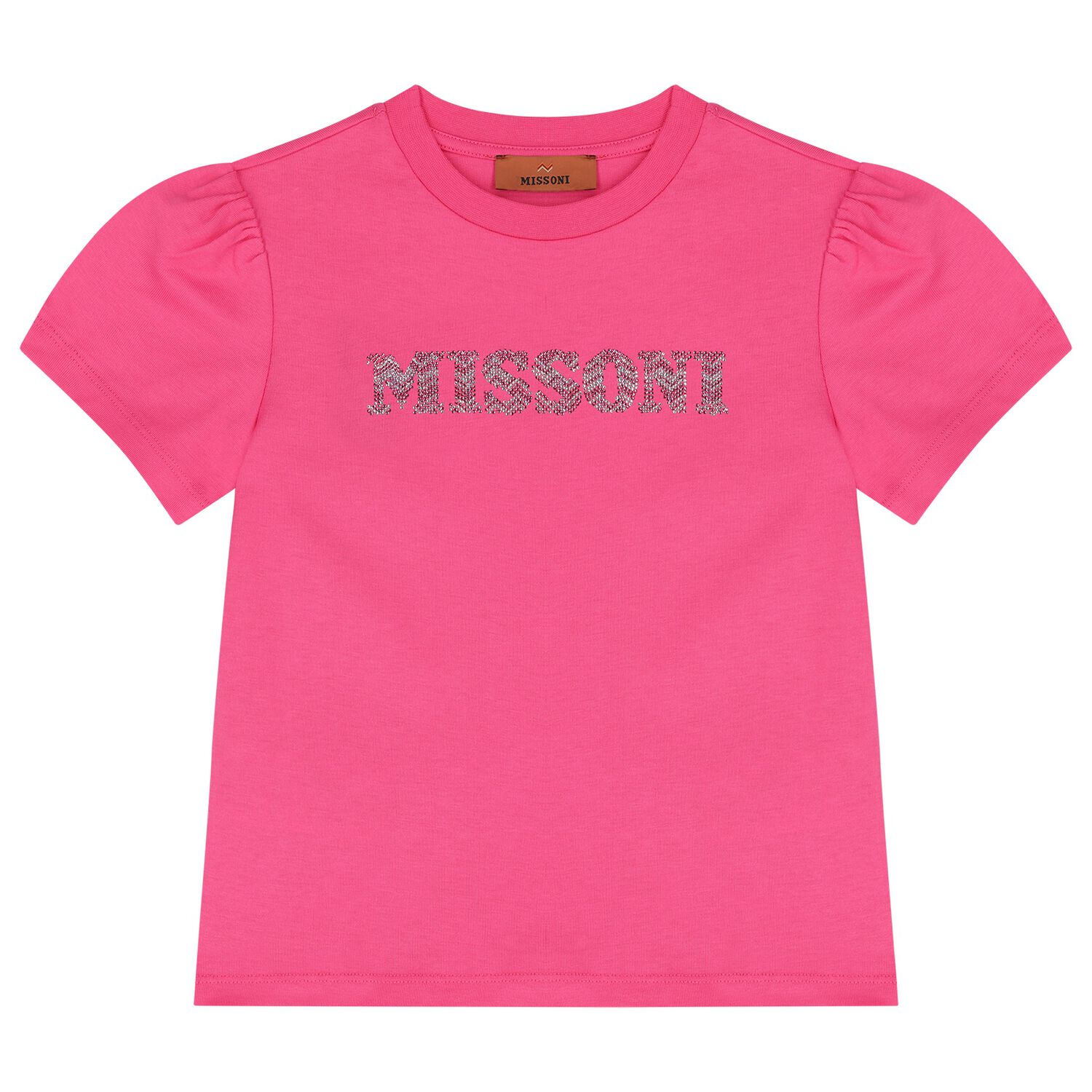 Girls Pink Rhinestone Logo Blouse, 2, hi-res