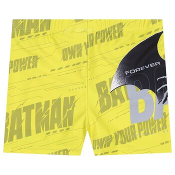 Boys Yellow Batman Swim Shorts
