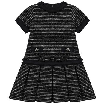 Girls Black Tweed Dress