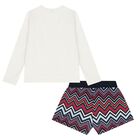Girls Multi-Coloured Zig Zag Shorts Set, 1, hi-res