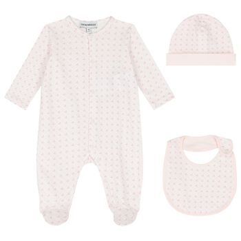 Baby Girls Pink Logo Babygrow Set