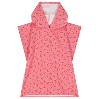 Girls Pink Crab Hooded Towel