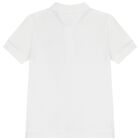 Boys White Logo Polo Shirt, 3, hi-res