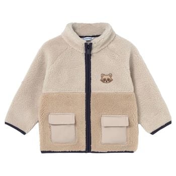 Younger Boys Beige Racoon Jacket