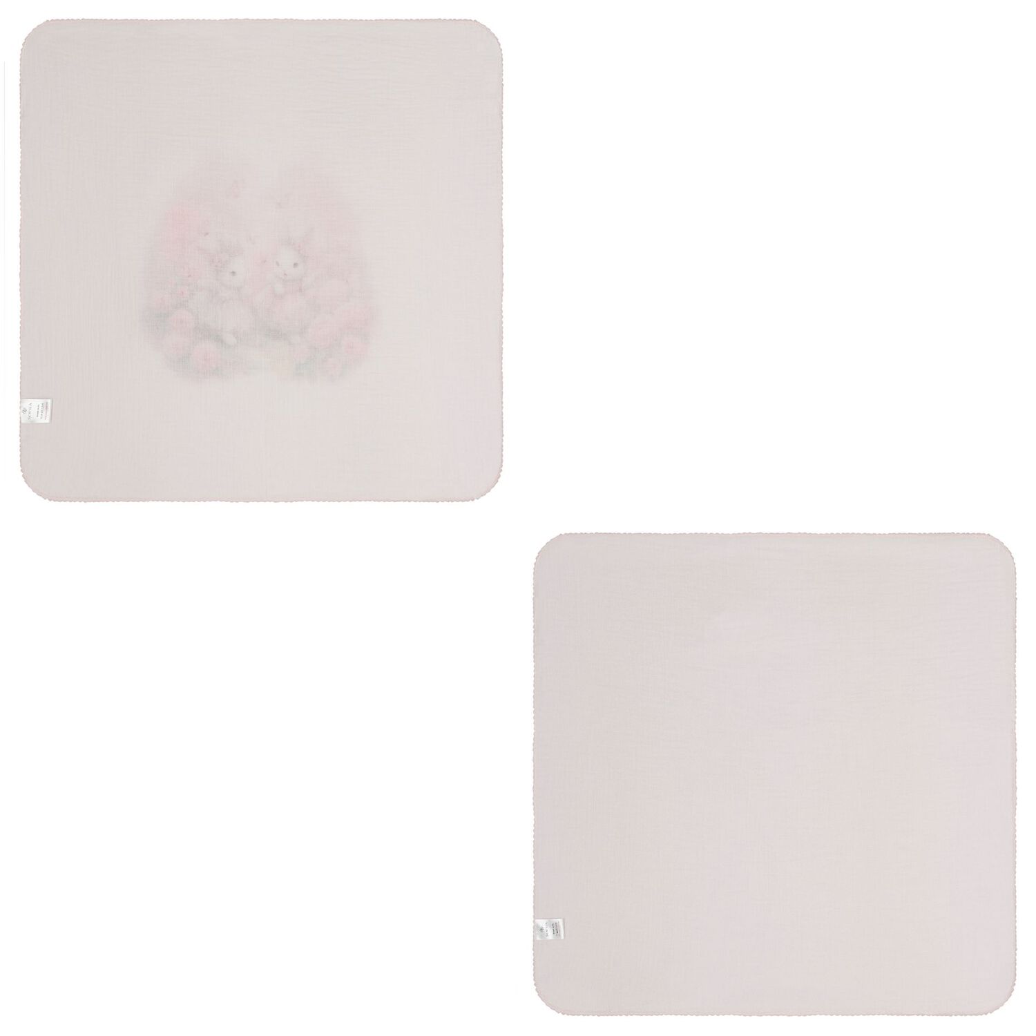 لفافة الموسلين للبنات بطبعة أرنب باللون الوردي ( قطعتين ), 1, hi-res