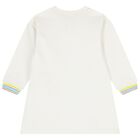 Girls Ivory & Pink Sweatshirt Dress Set, 1, hi-res