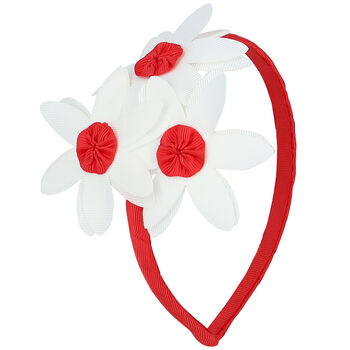 Girls Red Floral Hairband
