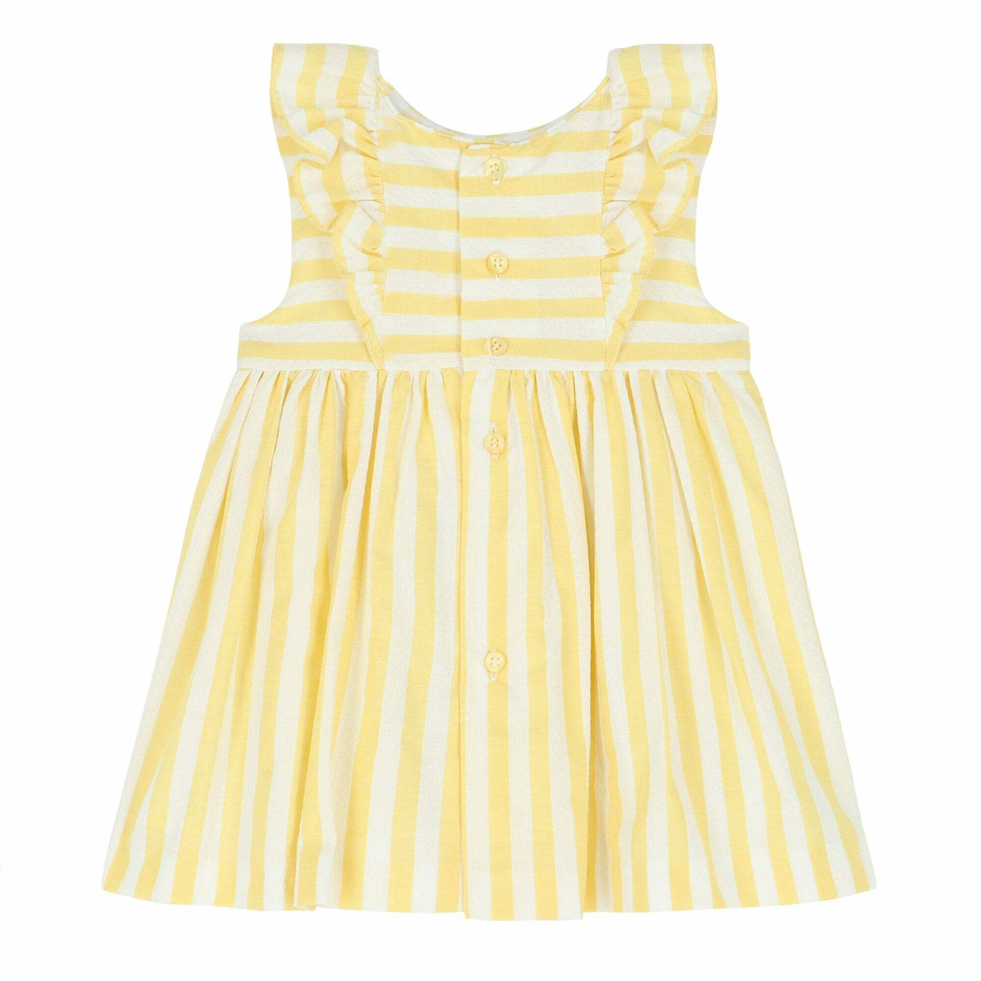 Yellow and white striped dress sales