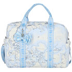 Ivory & Blue Geo Map Baby Changing Bag, 2, hi-res