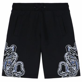 Boys Black Printed Shorts