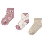 Younger Girls Beige, Ivory & Pink Socks ( 3 Pack ), 2, hi-res