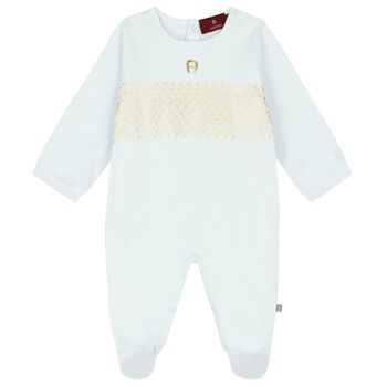 Baby Boys Blue Logo Babygrow