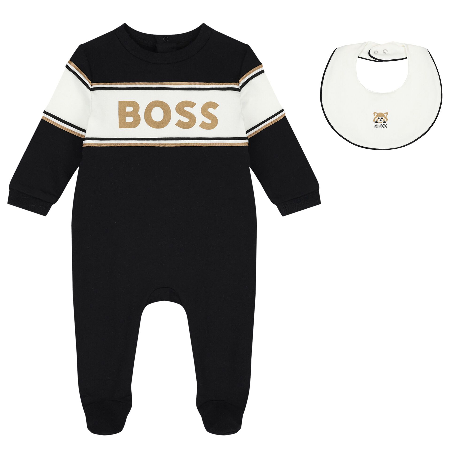 BOSS Baby Boys Black Logo Babygrow Gift Set Junior Couture