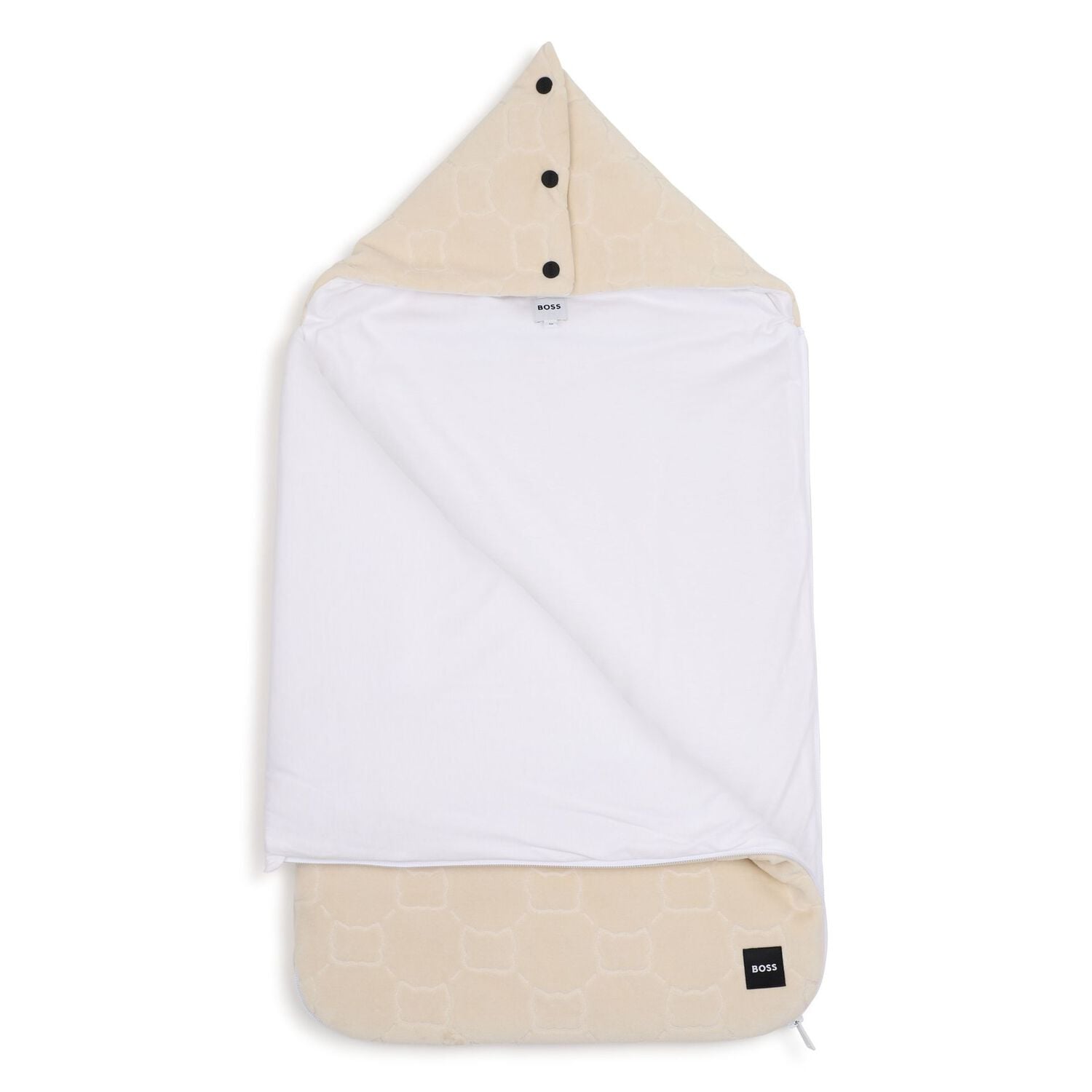 Beige & White Logo Baby Nest, 1, hi-res