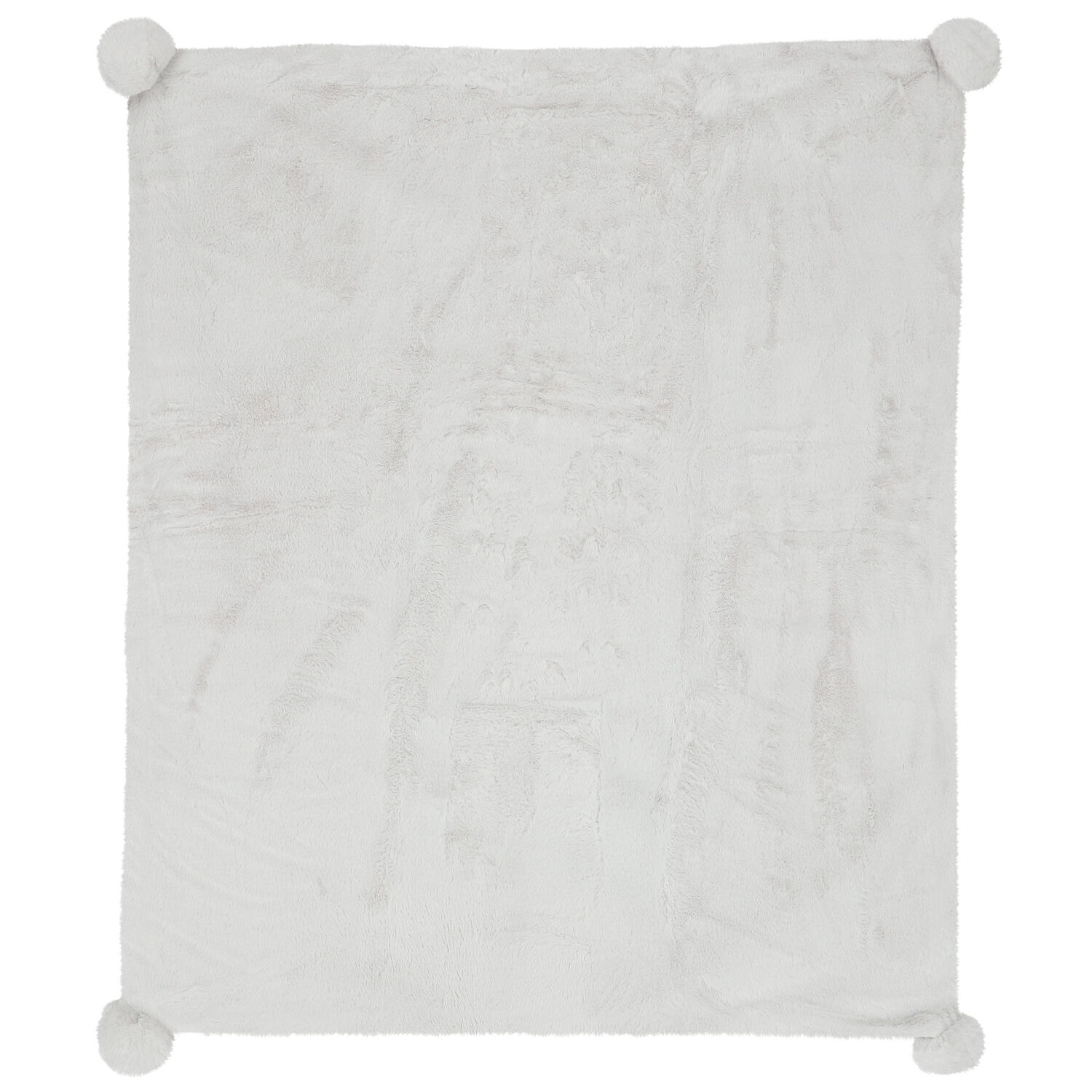 Grey & Ivory Faux Fur Baby Blanket, 1, hi-res