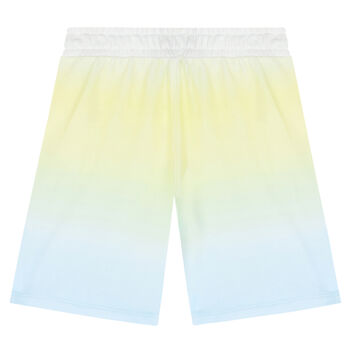 Boys Yellow & Blue Ombre Logo Shorts