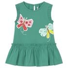 Younger Girls Green Butterfly Dress, 2, hi-res