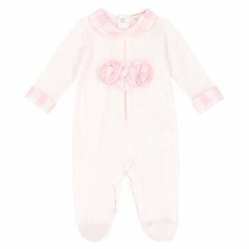 Baby Girls Pink Flower Babygrow