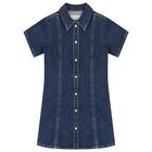 Girls Blue Denim Dress, 1, hi-res