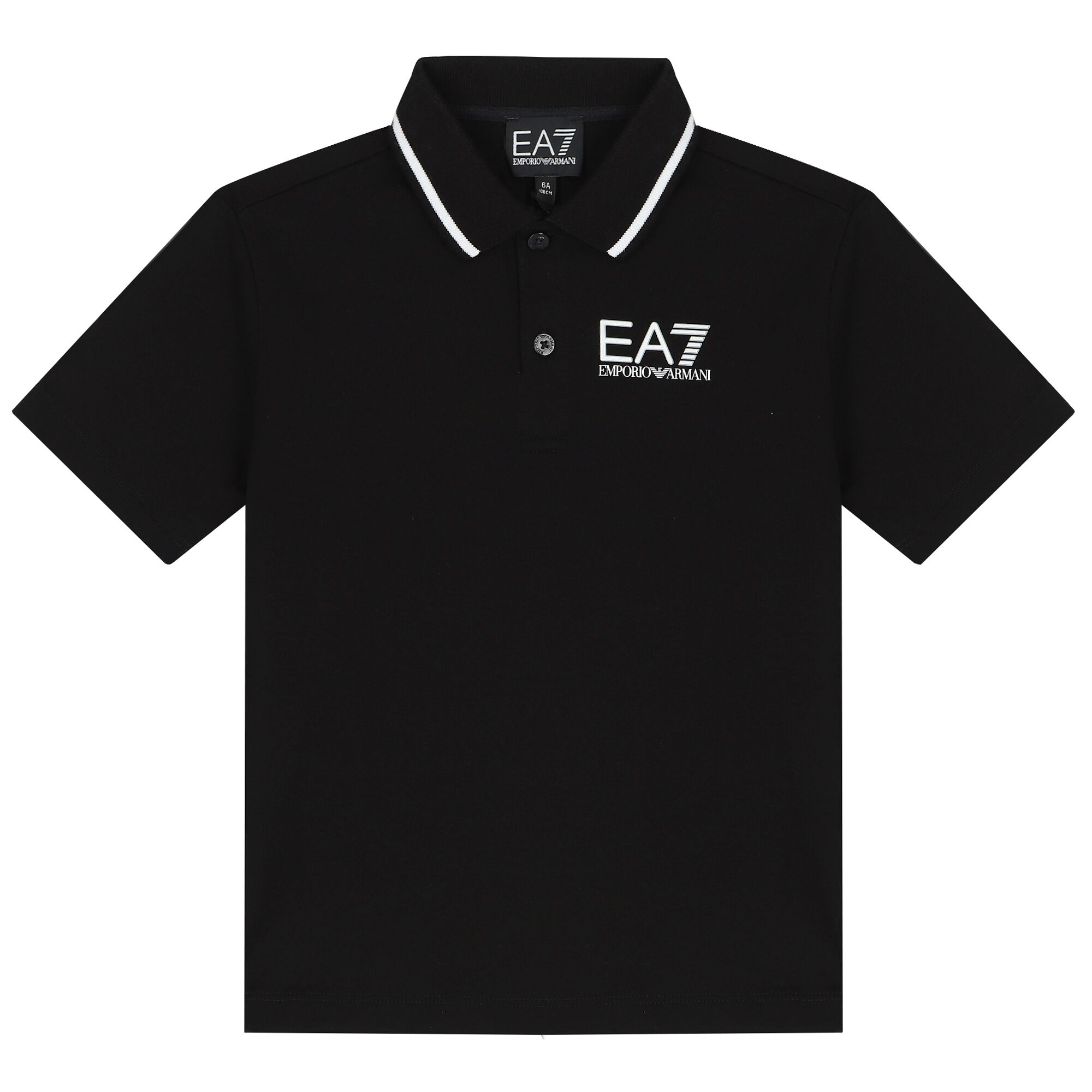 EA7 Emporio Armani Boys Black Logo Polo Shirt Junior Couture