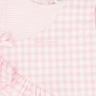 Baby Girls White & Pink Dress , 1, hi-res
