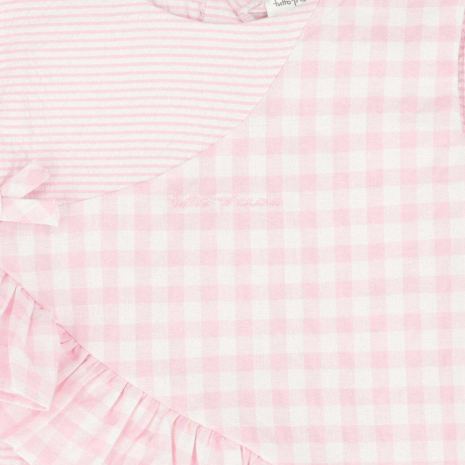 Baby Girls White & Pink Dress , 1, hi-res