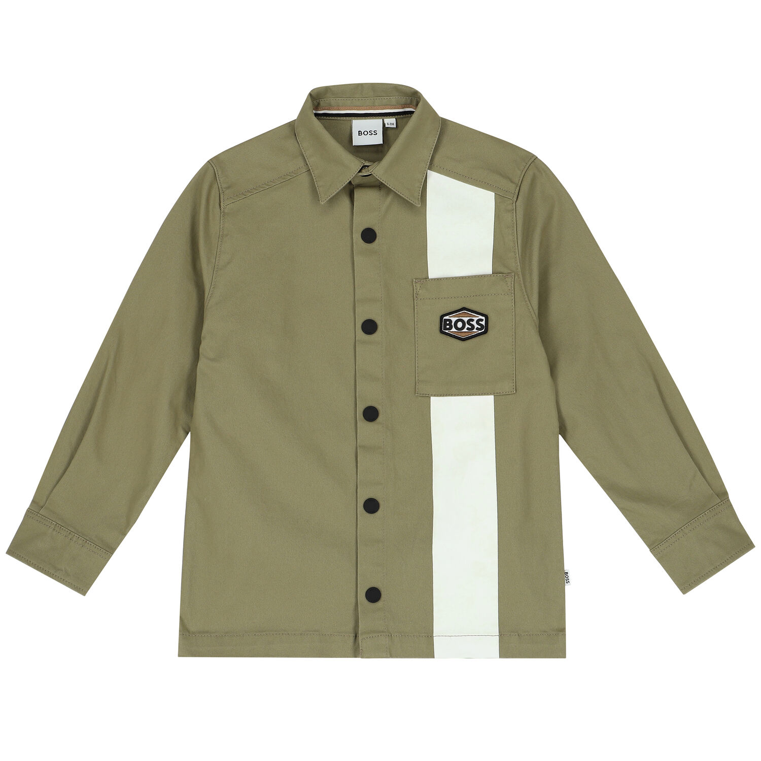 Boys Khaki Green Logo Shirt, 1, hi-res image number null