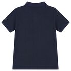 Boys Navy Blue Logo Polo Shirt, 1, hi-res