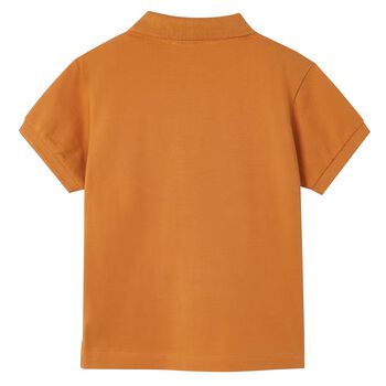 قميص أولاد بولو بالشعار باللون البيج