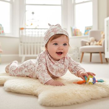 Baby Girls White & Pink Africa Babygrow Gift Set  