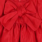 Baby Girls Red Puff Sleeve Dress, 2, hi-res