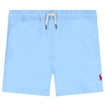 Boys Blue Logo Swim Shorts