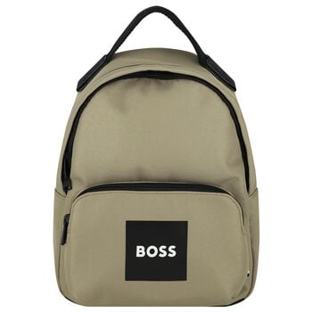 Boys Beige Canvas Backpack