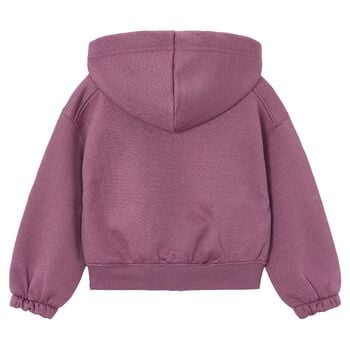 Girls Pink Hooded Zip Up Top