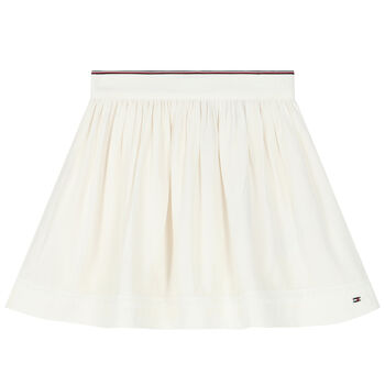 Girls Ivory Logo Skirt