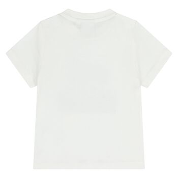 Younger Boys Mini Me White Logo T-Shirt