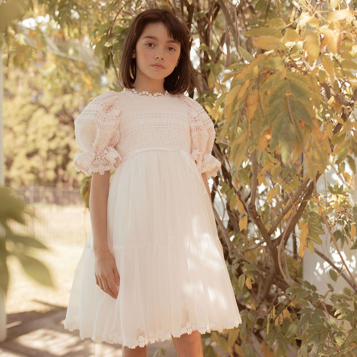 فستان بنات من التول باللون الوردى , 1, hi-res