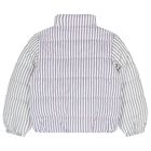 Girls Pink & Blue Stripe Puffer Jacket, 1, hi-res