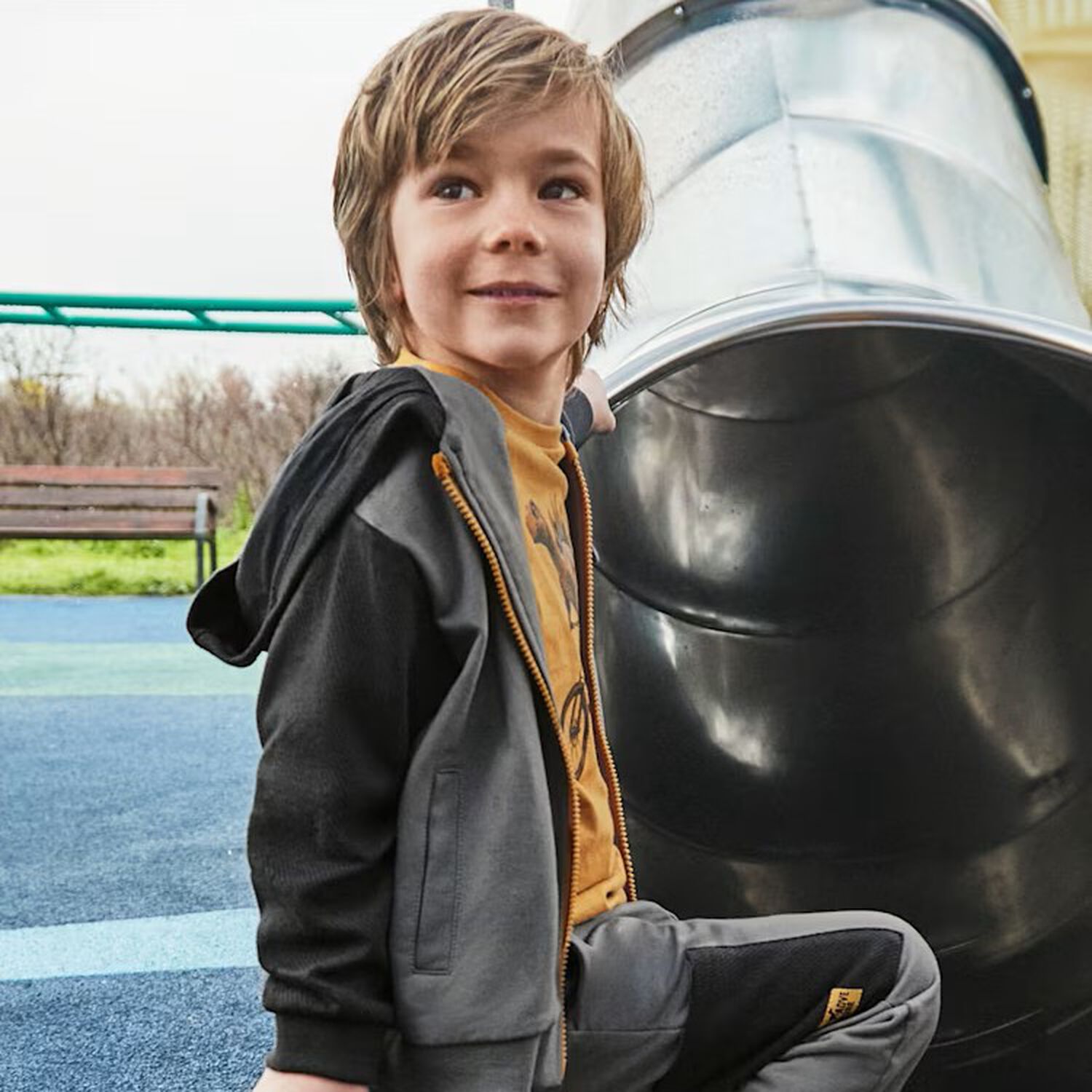 Boys Grey Tracksuit Set ( 3 Piece ), 2, hi-res